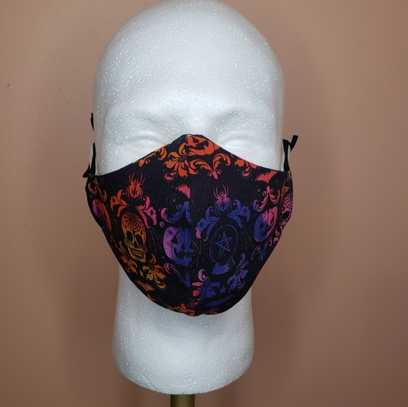 Face Mask Reusable Reversible Washable Halloween Candy Corn Print - Picture 3 of 8